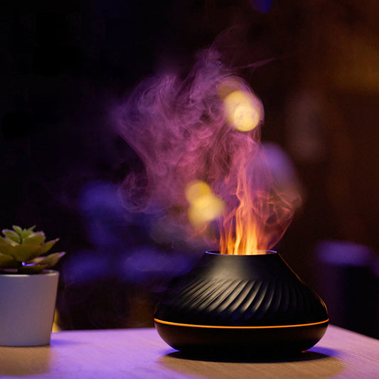 Newest RGB Flame Aroma Diffuser 130Ml 3d Colorful Flame Humidifier Fire Volcano Diffuser Flame - Flitz Shoppers