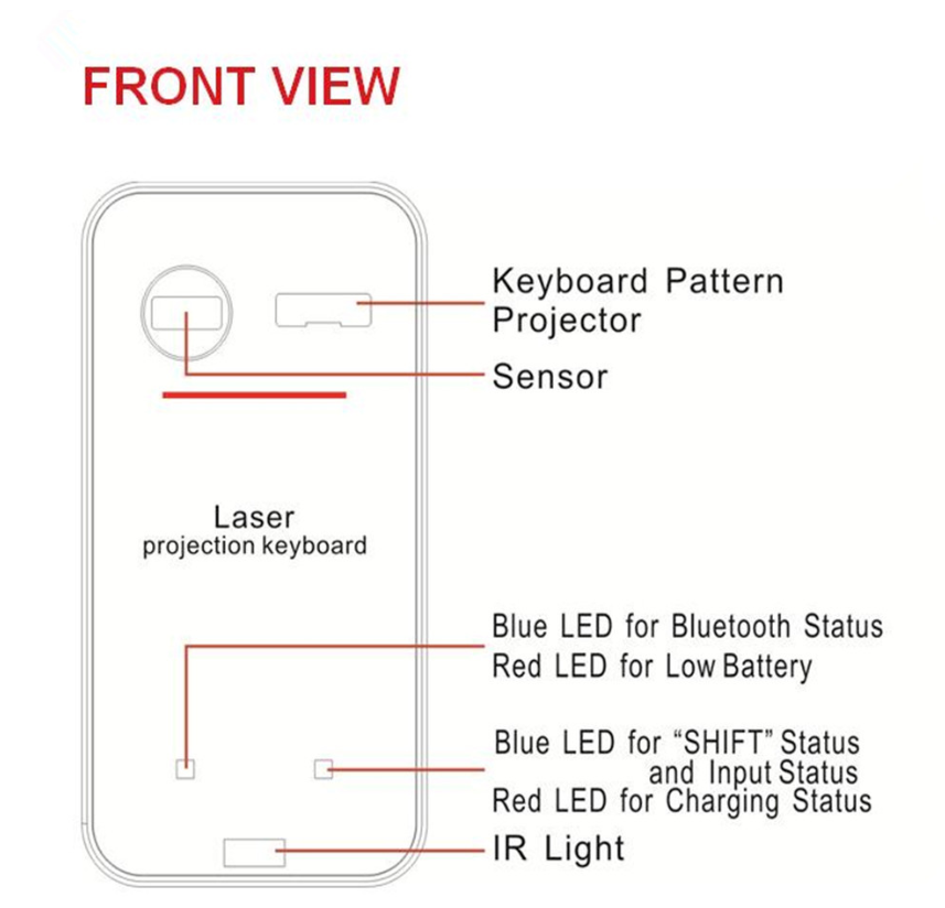 LEING FST Virtual Laser Keyboard Bluetooth Wireless Projector Phone Keyboard For Computer Pad Laptop With Mouse Function - Flitz Shoppers