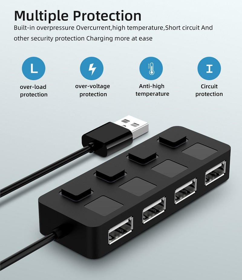 HUB Hub Multi-USB Splitter 4-port Extender - Flitz Shoppers